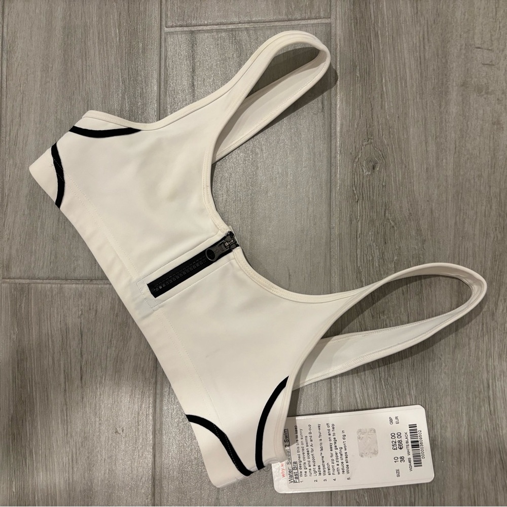 lululemon athletica White and Black Swim Top